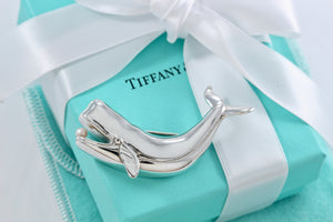 Tiffany & Co. Silver Pearl Whale Brooch Pin