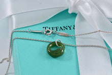 Load image into Gallery viewer, Tiffany &amp; Co. Elsa Peretti Silver Green Jade Eternal Circle Necklace

