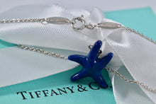 Load image into Gallery viewer, Tiffany &amp; Co. Elsa Peretti Silver Blue Lapis Starfish Pendant Necklace
