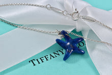 Load image into Gallery viewer, Tiffany &amp; Co. Elsa Peretti Silver Blue Lapis Starfish Pendant Necklace
