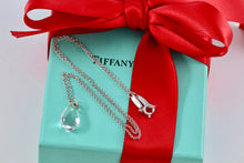 Load image into Gallery viewer, Tiffany &amp; Co. Elsa Peretti Silver Crystal Teardrop Pendant Necklace
