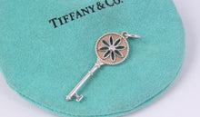 Load image into Gallery viewer, Tiffany &amp; Co. Silver Daisy Flower Small Diamond Key 1.5&quot; Pendant
