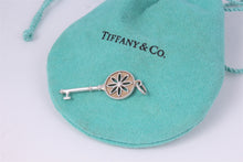 Load image into Gallery viewer, Tiffany &amp; Co. Silver Daisy Flower Small Diamond Key 1.5&quot; Pendant
