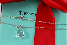 Load image into Gallery viewer, Tiffany &amp; Co. Elsa Peretti Silver Crystal Teardrop Pendant Necklace
