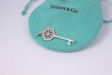 Load image into Gallery viewer, Tiffany &amp; Co. Silver Daisy Flower Small Diamond Key 1.5&quot; Pendant
