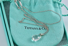 Load image into Gallery viewer, Tiffany &amp; Co. Elsa Peretti Silver Crystal Teardrop Pendant Necklace
