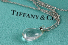 Load image into Gallery viewer, Tiffany &amp; Co. Elsa Peretti Silver Crystal Teardrop Pendant Necklace
