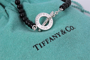 Tiffany & Co. Silver Onyx Mini Ball Beaded Toggle Bracelet