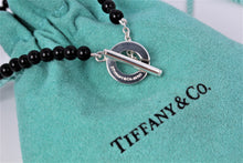 Load image into Gallery viewer, Tiffany &amp; Co. Silver Onyx Mini Ball Beaded Toggle Bracelet
