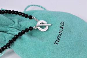 Tiffany & Co. Silver Onyx Mini Ball Beaded Toggle Bracelet