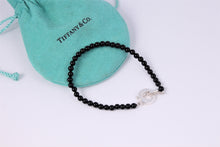 Load image into Gallery viewer, Tiffany &amp; Co. Silver Onyx Mini Ball Beaded Toggle Bracelet
