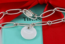 Load image into Gallery viewer, Tiffany &amp; Co. Elsa Peretti Silver White Chalcedony Disc Link Bracelet
