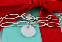 Load image into Gallery viewer, Tiffany &amp; Co. Elsa Peretti Silver White Chalcedony Disc Link Bracelet
