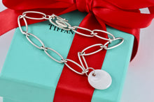 Load image into Gallery viewer, Tiffany &amp; Co. Elsa Peretti Silver White Chalcedony Disc Link Bracelet
