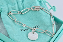 Load image into Gallery viewer, Tiffany &amp; Co. Elsa Peretti Silver White Chalcedony Disc Link Bracelet
