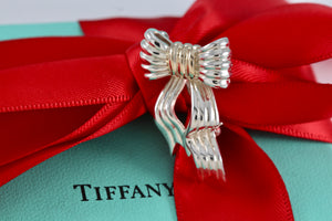 Tiffany & Co. Gold & Silver Wavy Ribbon Bow Brooch