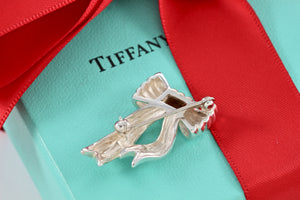 Tiffany & Co. Gold & Silver Wavy Ribbon Bow Brooch