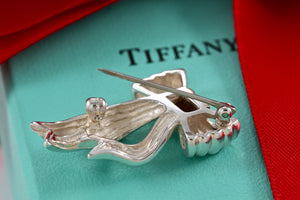 Tiffany & Co. Gold & Silver Wavy Ribbon Bow Brooch