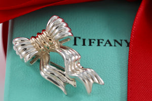 Tiffany & Co. Gold & Silver Wavy Ribbon Bow Brooch