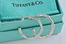 Load image into Gallery viewer, Tiffany &amp; Co. Nature Silver Bamboo Hoop Earrings Medium
