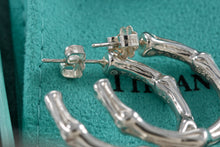 Load image into Gallery viewer, Tiffany &amp; Co. Nature Silver Bamboo Hoop Earrings Medium
