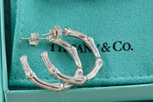 Load image into Gallery viewer, Tiffany &amp; Co. Nature Silver Bamboo Hoop Earrings Medium
