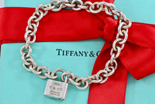 Load image into Gallery viewer, Tiffany &amp; Co. 1837 Silver Padlock Charm 8mm Link 7.5&quot; Bracelet
