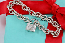 Load image into Gallery viewer, Tiffany &amp; Co. 1837 Silver Padlock Charm 8mm Link 7.5&quot; Bracelet
