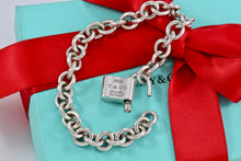 Load image into Gallery viewer, Tiffany &amp; Co. 1837 Silver Padlock Charm 8mm Link 7.5&quot; Bracelet
