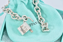 Load image into Gallery viewer, Tiffany &amp; Co. 1837 Silver Padlock Charm 8mm Link 7.5&quot; Bracelet
