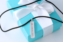 Load image into Gallery viewer, Tiffany &amp; Co. 1837 18K White Gold Bar Pendant on 18&#39;&#39; Silk Cord
