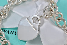 Load image into Gallery viewer, Tiffany &amp; Co. Silver Letter &quot;H&quot; Engraved Heart Charm Bracelet
