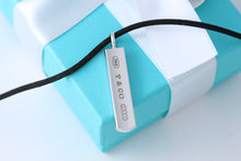 Load image into Gallery viewer, Tiffany &amp; Co. 1837 18K White Gold Bar Pendant on 18&#39;&#39; Silk Cord
