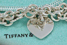 Load image into Gallery viewer, Tiffany &amp; Co. Silver Letter &quot;H&quot; Engraved Heart Charm Bracelet
