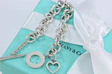 Load image into Gallery viewer, Tiffany &amp; Co. Silver Heart Cutout Charm Dual Toggle Bracelet
