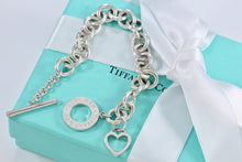 Load image into Gallery viewer, Tiffany &amp; Co. Silver Heart Cutout Charm Dual Toggle Bracelet
