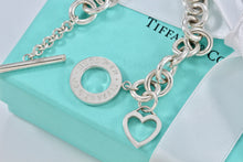 Load image into Gallery viewer, Tiffany &amp; Co. Silver Heart Cutout Charm Dual Toggle Bracelet
