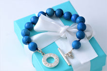 Load image into Gallery viewer, Tiffany &amp; Co. Silver Blue Lapis Toggle Bracelet Custom
