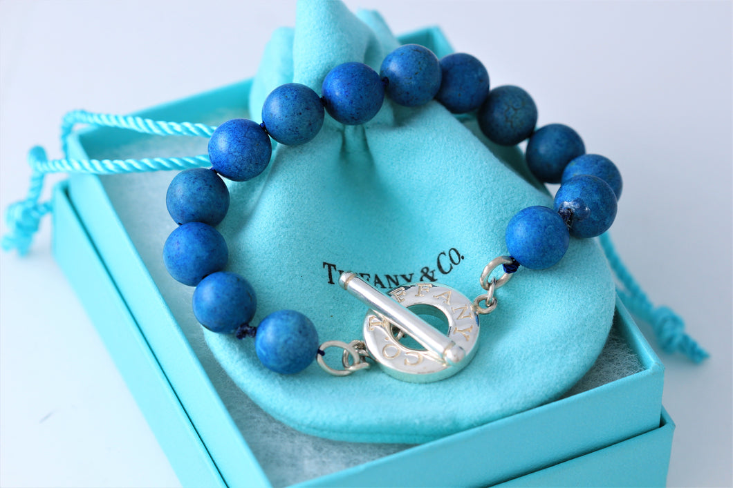 Tiffany & Co. Silver Blue Lapis Toggle Bracelet Custom