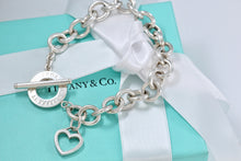 Load image into Gallery viewer, Tiffany &amp; Co. Silver Heart Cutout Charm Dual Toggle Bracelet
