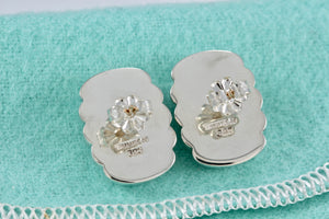 Tiffany & Co. Silver Caterpillar Button Dome Earrings Vintage