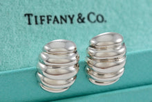 Load image into Gallery viewer, Tiffany &amp; Co. Silver Caterpillar Button Dome Earrings Vintage
