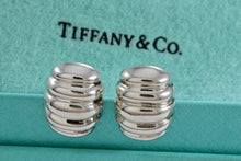 Load image into Gallery viewer, Tiffany &amp; Co. Silver Caterpillar Button Dome Earrings Vintage
