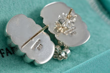 Load image into Gallery viewer, Tiffany &amp; Co. Silver Caterpillar Button Dome Earrings Vintage
