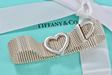 Load image into Gallery viewer, Tiffany &amp; Co. Mesh Silver Heart Buckle Belt Bracelet
