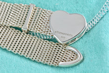 Load image into Gallery viewer, Tiffany &amp; Co. Mesh Silver Heart Buckle Belt Bracelet
