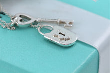 Load image into Gallery viewer, Tiffany &amp; Co. Silver Small 1&quot; Heart Key &amp; Keyhole Padlock Necklace
