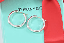 Load image into Gallery viewer, Tiffany &amp; Co. Silver Square Cushion Hoop Earrings

