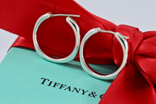 Load image into Gallery viewer, Tiffany &amp; Co. Silver Square Cushion Hoop Earrings
