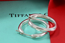 Load image into Gallery viewer, Tiffany &amp; Co. Silver Square Cushion Hoop Earrings
